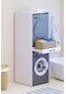 Çekmeceli Çamaşır Ve Kurutma Makinesi Dolabı Beyaz Banyo Dolabı