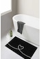 Decomia Home Yıkanabilir Kalpli Banyo Halısı Paspası Tek Parça Siyah 60x100 Dc 8047 60 X 100