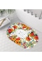 Turuncu Çiçekli Desenli Banyo Paspası, Dekoratif Paspas