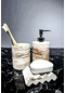 Betonmall Mermer Efekt Sıvı Sabunluk Ve Diş Fırçası Seti