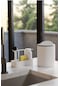 Çavdar Group Nova & Elena Fırçalı Çöp Kovası ve Sabunluk Mutfak Banyo Seti Beyaz