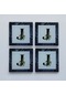 Decorita Cam Bardak Altlığı J Harfli Tasarım 4'lü Takım 10 x 10 CM