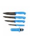 Sürbisa Sürmene Şef Bıçak Seti (4 Ad.Bıçak + 1 Ad.Bıçak Bileyici) Mavi