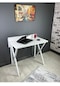 Hayal Beyaz Çalışma Masası Bilgisayar Ofis Masası Metal Beyaz Ayaklı 90 Cm
