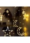 Hilal Yıldızlı Dekoratif Saçak Perde Led 3x1 metre Fişli Günışığı