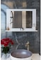 Makbulce Yakut Dresuar,60x45 Beyaz Raflı Banyo Aynası Beyaz