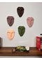 El Yapımı Minimalist Tasarım Duvar Dekorasyon Maskları 5 li set