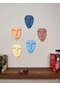 El Yapımı Minimalist Tasarım Duvar Dekorasyon  Maskları 5'li set
