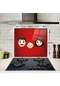 Decorita Emoji Ailesi Anne & Baba & Çocuk Cam Ocak Arkası 52x60cm
