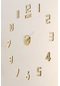 Kepler Design 3D Aynalı Latin Rakamlı Dekoratif Yapışkanlı Duvar Saati Altın