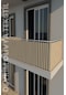 Devrim Olivya Tekstil Kahve-krem Renk Dört Tarafı Bağcıklı Balkon Demiri Perdesi