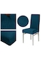 Sandalye Kılıfı Kare Desen Esnek Lastikli Sandalye Örtüsü P-mavi