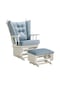 Meltem Smart Sallanır Emzirme Dinlenme Koltuğu Sallanan Sandalye Sallanan Koltuk + Markiz (Beyaz-Soft Mavi 3020)
