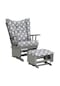 Meltem Smart Sallanır Emzirme Dinlenme Koltuğu Sallanan Sandalye Sallanan Koltuk + Markiz (Gri-Yıldız 3050)