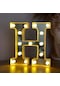 Dekoratif Led Işıklı 3d H Harfi Büyük Boy Organizasyon Doğum Günü