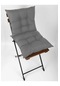 Dekoratif Pofidik Bağcıklı Sandalye Minderi Gri 2'Li 40 x 40
