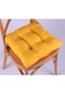 Altınpamuk Altınpamuk Lina Pofidik Sarı Sandalye Minderi Özel Dikişli Bağcık