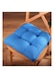 Altınpamuk Altınpamuk Lüx Pofidik Mavi Sandalye Minderi Özel Dikişli Bağcıkl