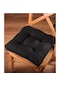 Altınpamuk Altınpamuk Lüx Pofidik Siyah Sandalye Minderi Özel Dikişli Bağcık