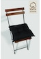 Dekoratif Pofidik Bağcıklı Sandalye Minderi Siyah 40 x 40