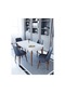 Maxi Beyaz 70x110 Cm Sabit Yemek Masası , Mutfak Masa Takımı 4 Kişilik Masa Sandalye Takımı - Antrasit
