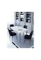 Maxi Beyaz 70x110 Cm Sabit Yemek Masası , Mutfak Masa Takımı 4 Kişilik Masa Sandalye Takımı - Siyah