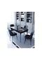Maxi Lotus 70x110 Cm Sabit Yemek Masası , Mutfak Masa Takımı 4 Kişilik Masa Sandalye Takımı - Siyah