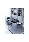 Maxi Siyah 70x110 Cm Sabit Yemek Masası , Mutfak Masa Takımı 4 Kişilik Masa Sandalye Takımı - Antrasit