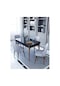 Maxi Siyah 70x110 Cm Sabit Yemek Masası , Mutfak Masa Takımı 4 Kişilik Masa Sandalye Takımı - Gri