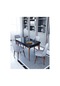 Maxi Siyah 70x110 Cm Sabit Yemek Masası , Mutfak Masa Takımı 4 Kişilik Masa Sandalye Takımı - Gri