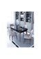 Maxi Siyah 70x110 Cm Sabit Yemek Masası , Mutfak Masa Takımı 4 Kişilik Masa Sandalye Takımı - Krem