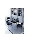 Maxi Siyah 70x110 Cm Sabit Yemek Masası , Mutfak Masa Takımı 4 Kişilik Masa Sandalye Takımı - Siyah
