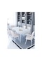 Ovo Aytaşı 80x130 Cm Açılır Yemek Masası , Mutfak Masa Takımı 6 Kişilik Masa Sandalye Takımı - Krem