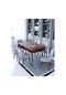Ovo Barok 80x130 Cm Açılır Yemek Masası , Mutfak Masa Takımı 6 Kişilik Masa Sandalye Takımı - Gri