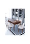 Ovo Barok 80x130 Cm Açılır Yemek Masası , Mutfak Masa Takımı 6 Kişilik Masa Sandalye Takımı - Krem