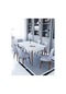 Ovo Beyaz 80x130 Cm Açılır Yemek Masası , Mutfak Masa Takımı 6 Kişilik Masa Sandalye Takımı - Gri