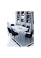 Ovo Beyaz 80x130 Cm Açılır Yemek Masası , Mutfak Masa Takımı 6 Kişilik Masa Sandalye Takımı - Siyah