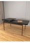 Ovo Siyah 80x130 Açılabilir Yemek Masası, Yemek Masa Takımı, 4 Kişilik Masa Sandalye - Krem