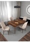 Riff Barok 80x130 Cm Açılabilir 4 Kişilik , Yemek Masası , Mutfak Masa Takımı Yemek Masası Takımı - Krem