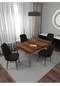 Riff Barok 80x130 Cm Açılabilir 4 Kişilik , Yemek Masası , Mutfak Masa Takımı Yemek Masası Takımı - Siyah