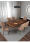 Riff Barok 80x130 Cm Açılabilir 6 Kişilik , Yemek Masası , Mutfak Masa Takımı Yemek Masası Takımı - Cappucino