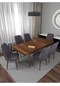 Riff Barok 80x130 Cm Açılabilir 6 Kişilik , Yemek Masası , Mutfak Masa Takımı Yemek Masası Takımı - Gri