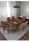 Riff Barok 80x130 Cm Açılabilir 6 Kişilik , Yemek Masası , Mutfak Masa Takımı Yemek Masası Takımı - Kahverengi