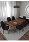 Riff Barok 80x130 Cm Açılabilir 6 Kişilik , Yemek Masası , Mutfak Masa Takımı Yemek Masası Takımı - Siyah