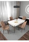 Riff Beyaz 80x130 Cm Açılabilir 4 Kişilik , Yemek Masası , Mutfak Masa Takımı Yemek Masası Takımı - Cappucino