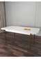 Riff Beyaz 80x130 Cm Açılabilir 4 Kişilik , Yemek Masası , Mutfak Masa Takımı Yemek Masası Takımı - Kahverengi