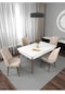 Riff Beyaz 80x130 Cm Açılabilir 4 Kişilik , Yemek Masası , Mutfak Masa Takımı Yemek Masası Takımı - Krem