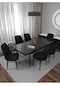 Riff Lotus 80x130 Cm Açılabilir 6 Kişilik , Yemek Masası , Mutfak Masa Takımı Yemek Masası Takımı - Siyah