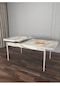 Riff Raw Efes 80x130 Cm Açılır Yemek Masası , Mutfak Masa Takımı 6 Kişilik Masa Sandalye Takımı - Gri