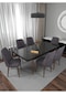 Riff Siyah 80x130 Cm Açılabilir 6 Kişilik , Yemek Masası , Mutfak Masa Takımı Yemek Masası Takımı - Gri